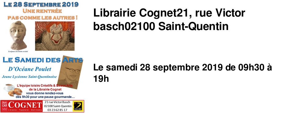 Librairie Cognet 21, rue Victor basch 02100 Saint-Quentin